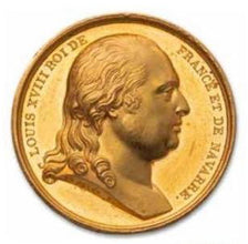 Francia, medaglia, Louis XVIII - Débarquement du Roi à Calais, 1814, SPL-, Oro