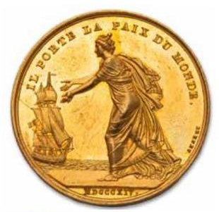 Francia, medaglia, Louis XVIII - Débarquement du Roi à Calais, 1814, SPL-, Oro
