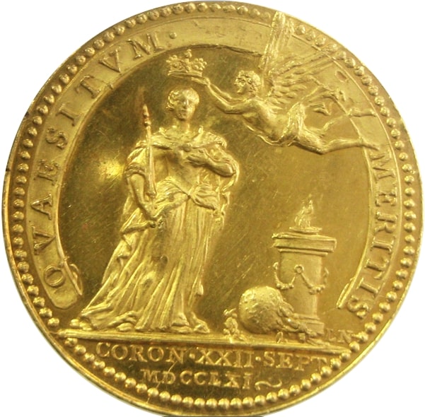 Royaume-Uni, Médaille, Georges III - Couronnement de Charlotte, 1761, SUP+, Or