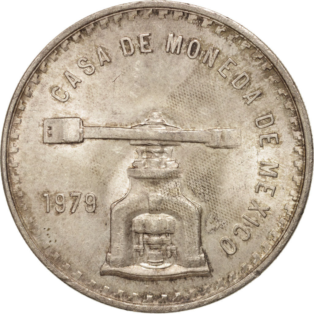 Coin, Mexico, Onza, 1979, Mexico City, MS(60-62), Silver, KM:M49b.3