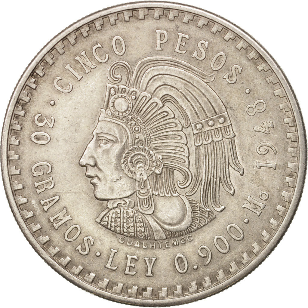 Mexico, 5 Pesos, 1948, Mexico City, Silver, KM:465
