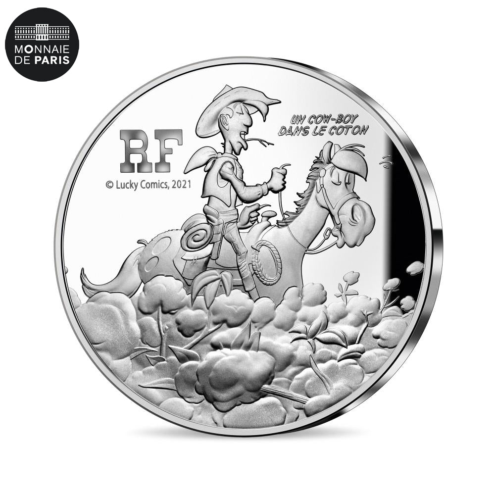 France, 10 Euro, LUCKY LUKE - UN COW BOY DANS LE COTON, 2021, FDC, Argent