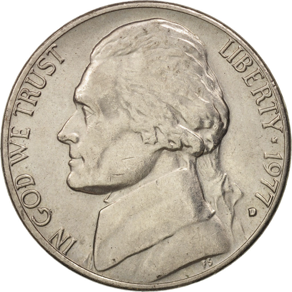 Monnaie, États-Unis, Jefferson Nickel, 5 Cents, 1977, U.S. Mint, Denver, SUP