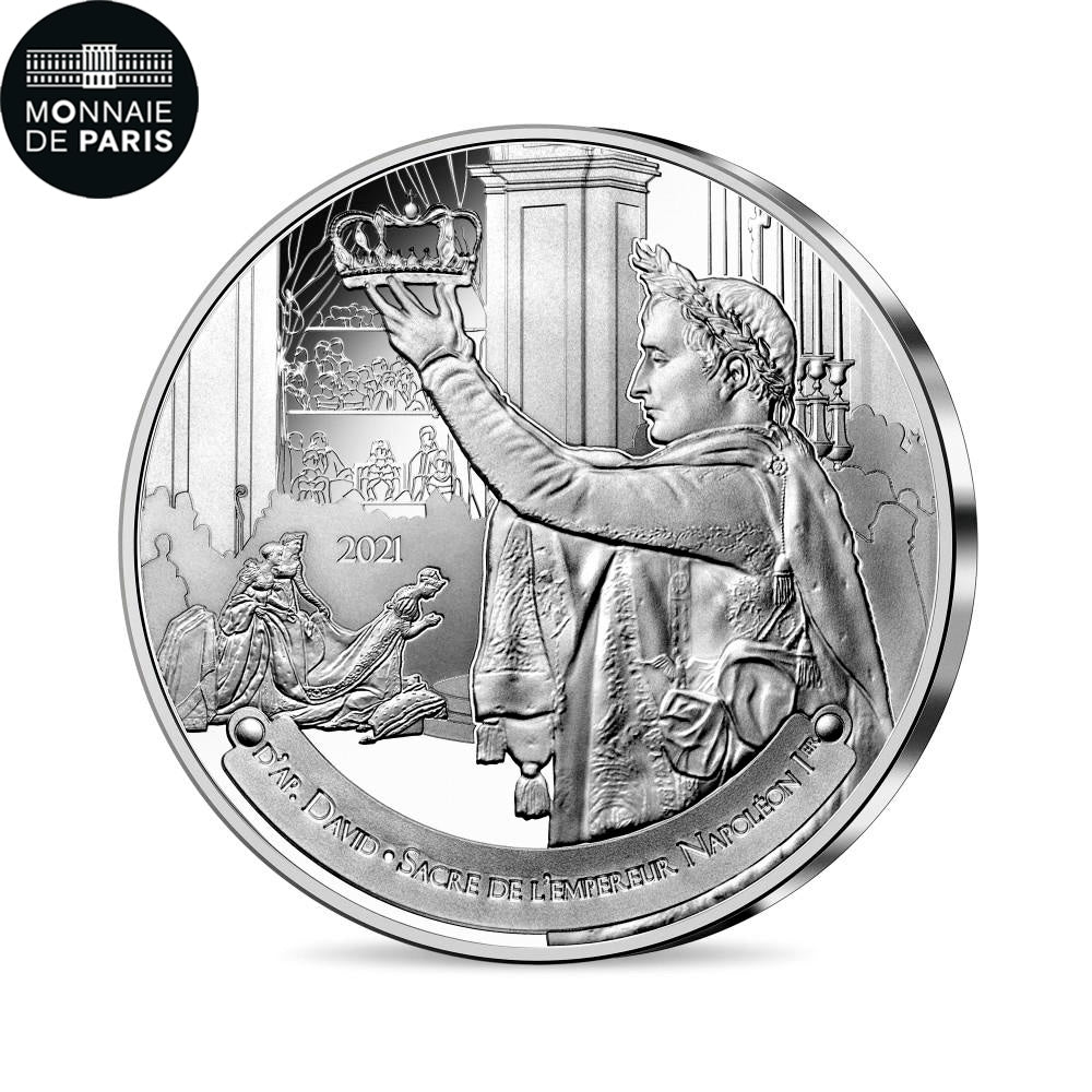 France, 10 Euro, SACRE DE NAPOLEON I - LOUVRE, 2021, FDC, Argent