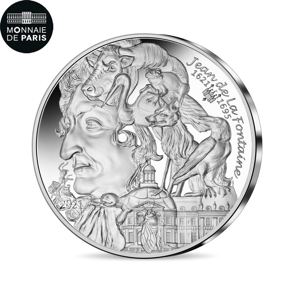 Francja, 10 Euro, JEAN DE LA FONTAINE - 400 ANS DE SA NAISSANCE, 2021
