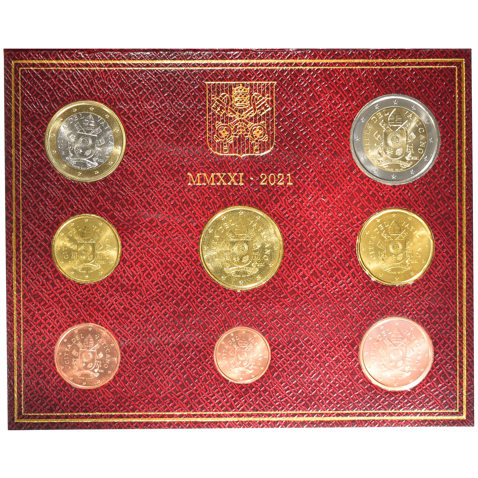 Vaticano, 1 Cent to 2 Euro, Le Pape François, 2021, Rome, FDC, N.C.