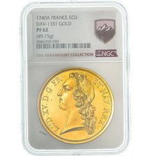 Moneda, Francia, Louis XV, Ecu, 1740, Paris, NGC, PF62, EBC+, Oro, KM:Pn15