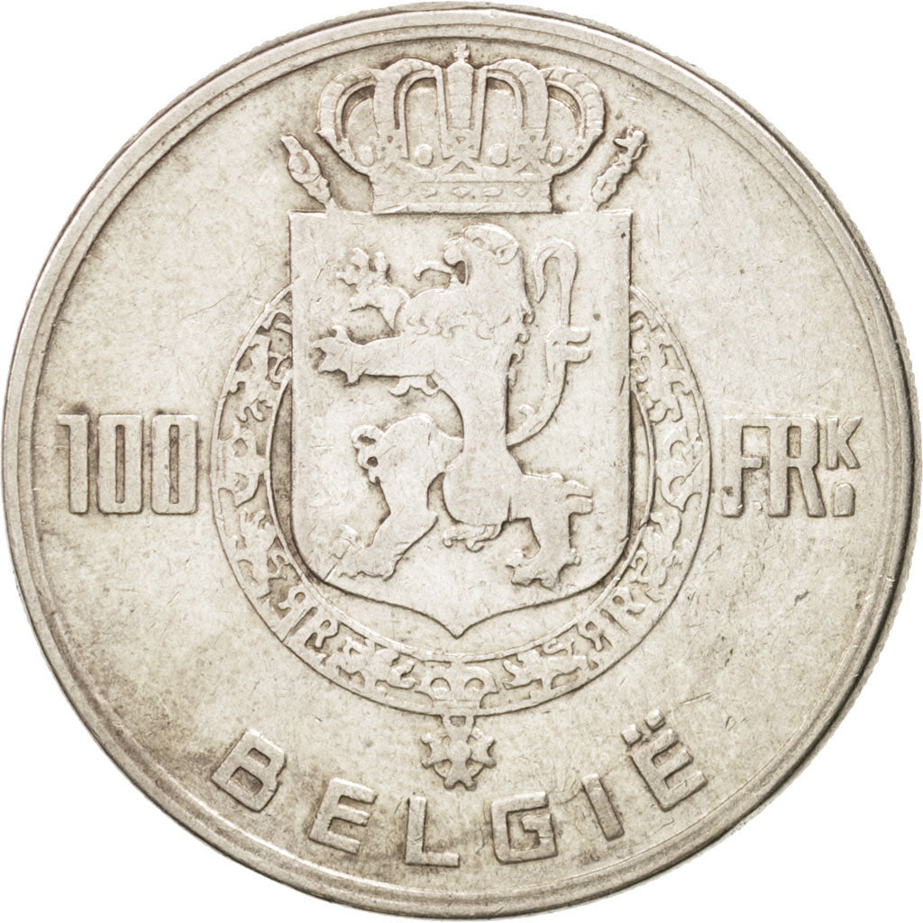 Belgium, 100 Francs, 100 Frank, 1951, Silver, KM:139.1