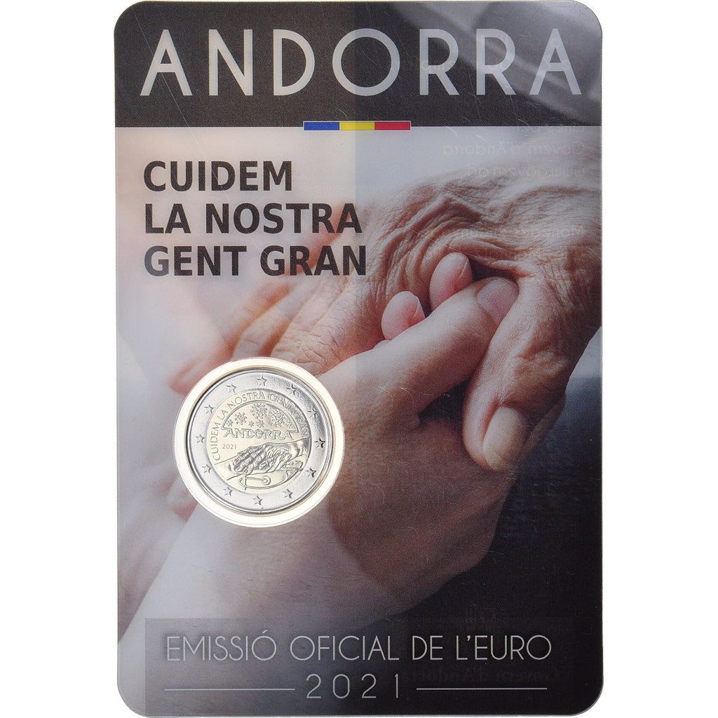 Andorra, 2 Euro, 2021, PERSONNES AGÉES, MS(65-70), Bi-Metallic
