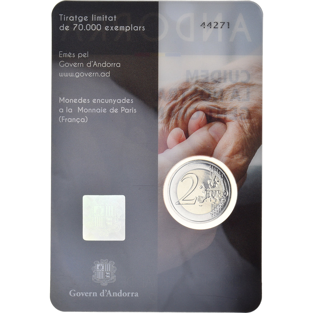 Andorra, 2 Euro, 2021, PERSONNES AGÉES, MS(65-70), Bi-Metallic
