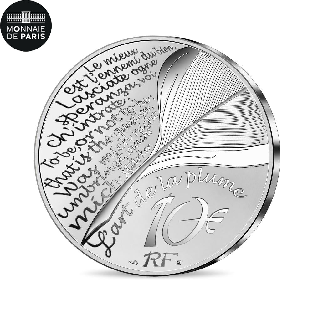 Francja, 10 Euro, 2022, MOLIERE - L'ART DE LA PLUME, MS(65-70), Srebro