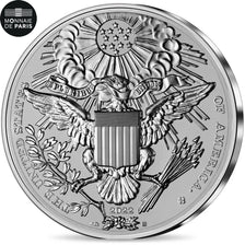 France, 25 Euro, 2022, Grand Sceau des Etats-Unis - 2OZ, FDC, Argent