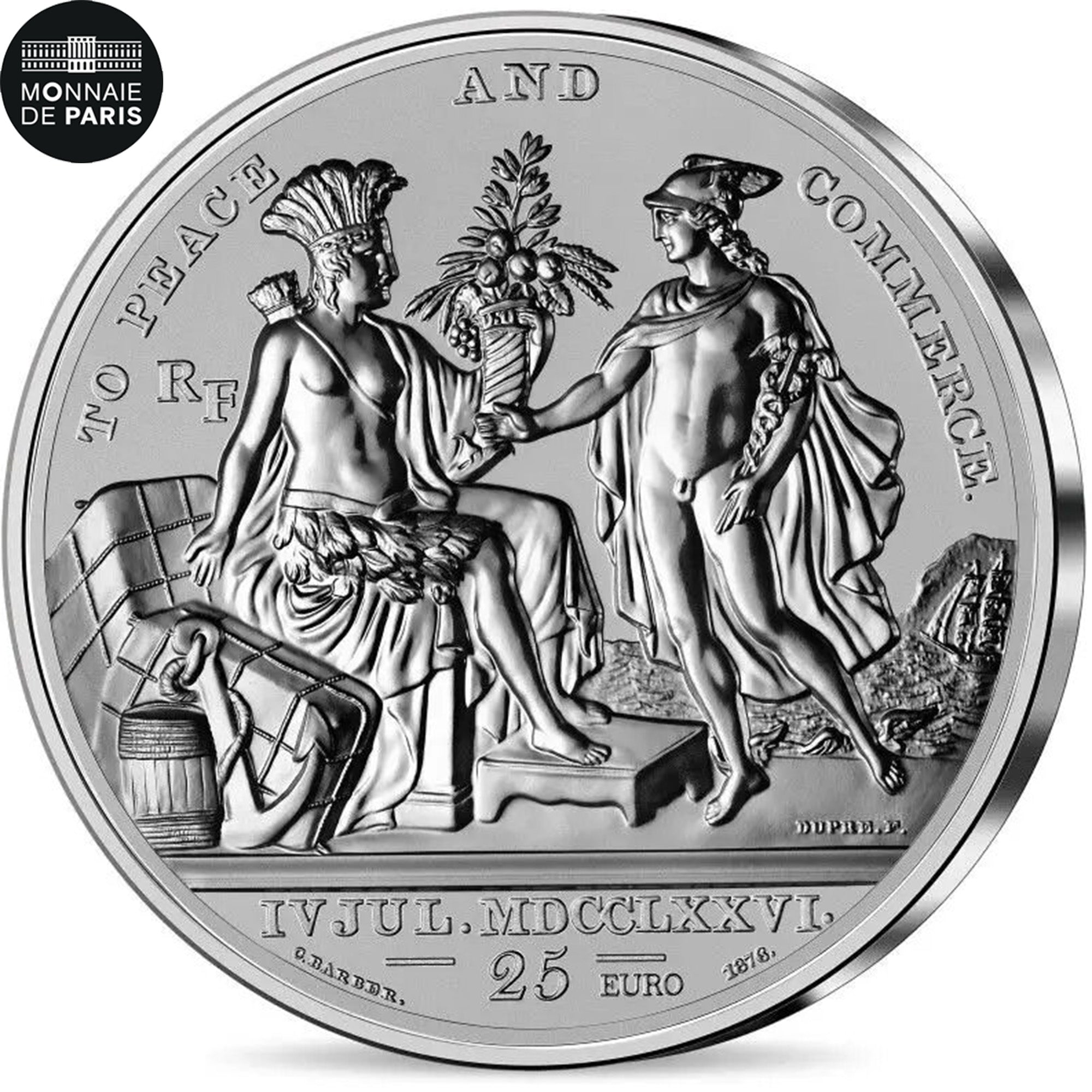 France, 25 Euro, 2022, Grand Sceau des Etats-Unis - 2OZ, FDC, Argent