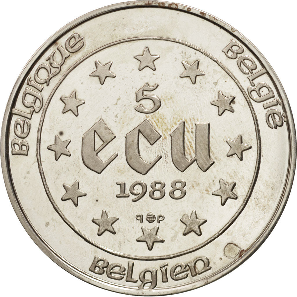Belgium, 5 Ecu, 1988, Treaties of Rome, Silver, KM:166