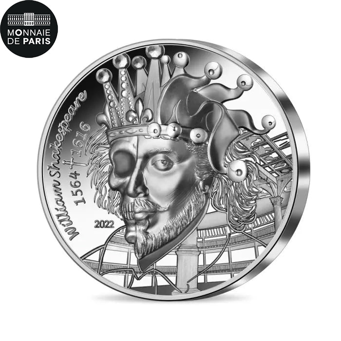 Francia, 20 Euro, 2022, L'ART ET LA PLUME - WILLIAM SHAKESPEARE, FDC, Argento