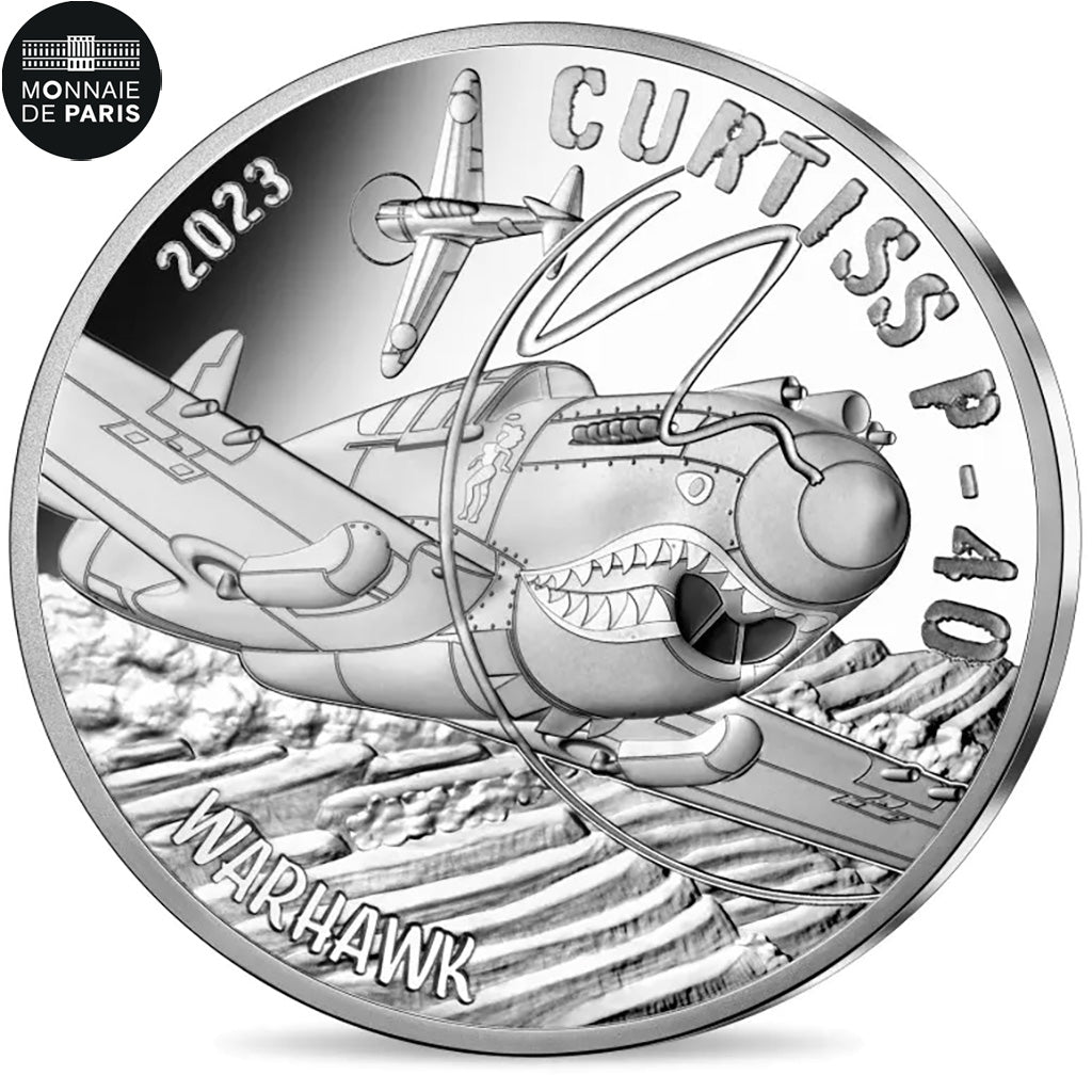 Francja, Monnaie de Paris, 10 Euro, 2023, Curtiss P-40, MS(65-70), Srebro
