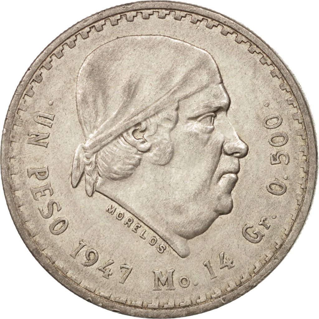 Mexico, Peso, 1947, Mexico City, Silver, KM:456