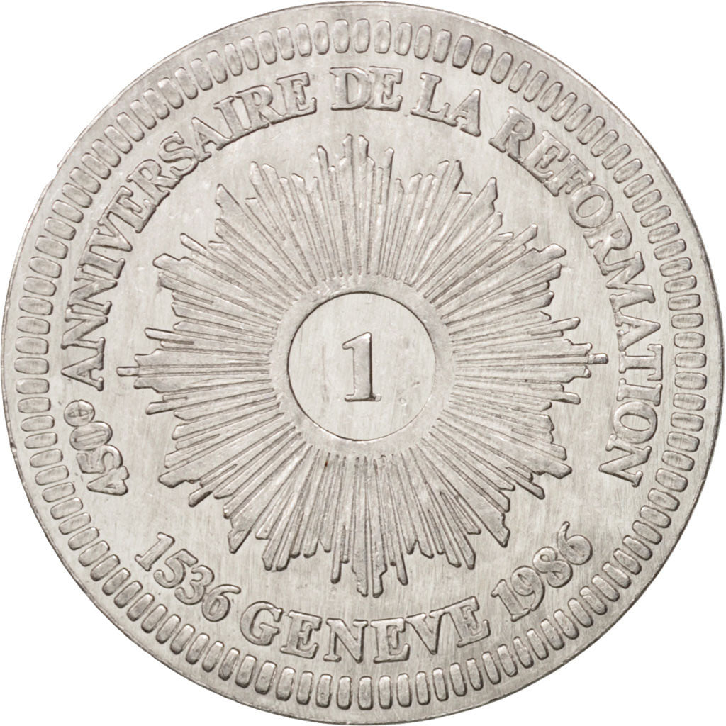 Suisse, Jeton, 1 Pistole, 1986, 450ème anniversaire de la Réformation