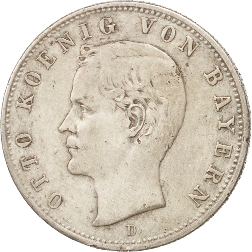 Coin, German States, BAVARIA, Otto, 2 Mark, 1912, Munich, EF(40-45), Silver