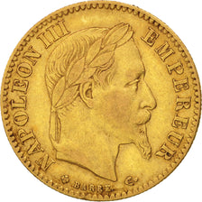 France, Napoleon III, 10 Francs, 1866 BB, Strasbourg, Gold, KM:800.2