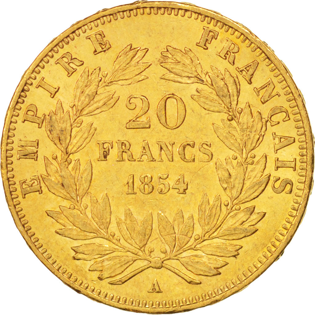 France, Napoléon III, 20 Francs, 1854, Paris, Or, KM:781.1
