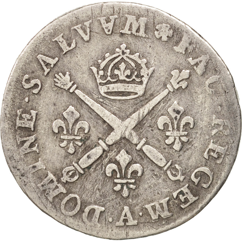France, Louis XIV, 10 Sols aux insignes, 1706, Paris, KM:349.1