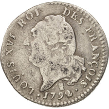 France, Louis XVI, 15 sols françois, 1792 I, Limoges, Silver, KM:604.5