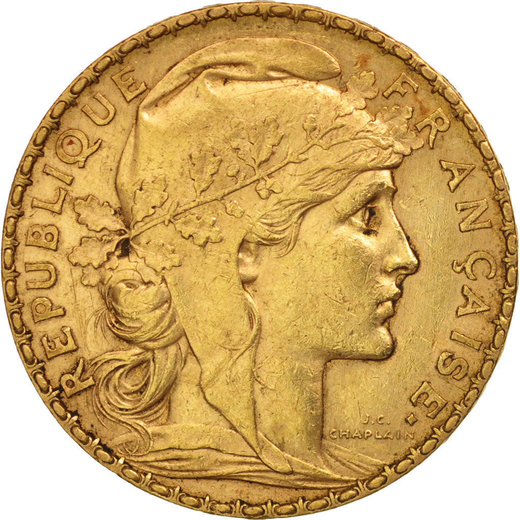 France, Marianne, 20 Francs, 1901, Paris, Gold, KM:847