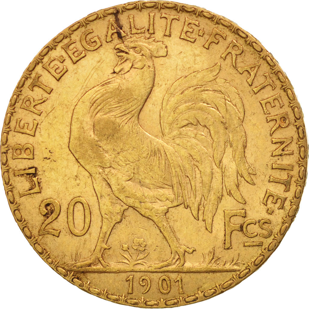 France, Marianne, 20 Francs, 1901, Paris, Gold, KM:847