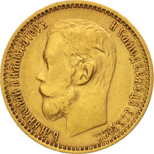 Russie, Nicolas II, 5 Roubles, 1899, St. Pétersbourg, Or, KM:62