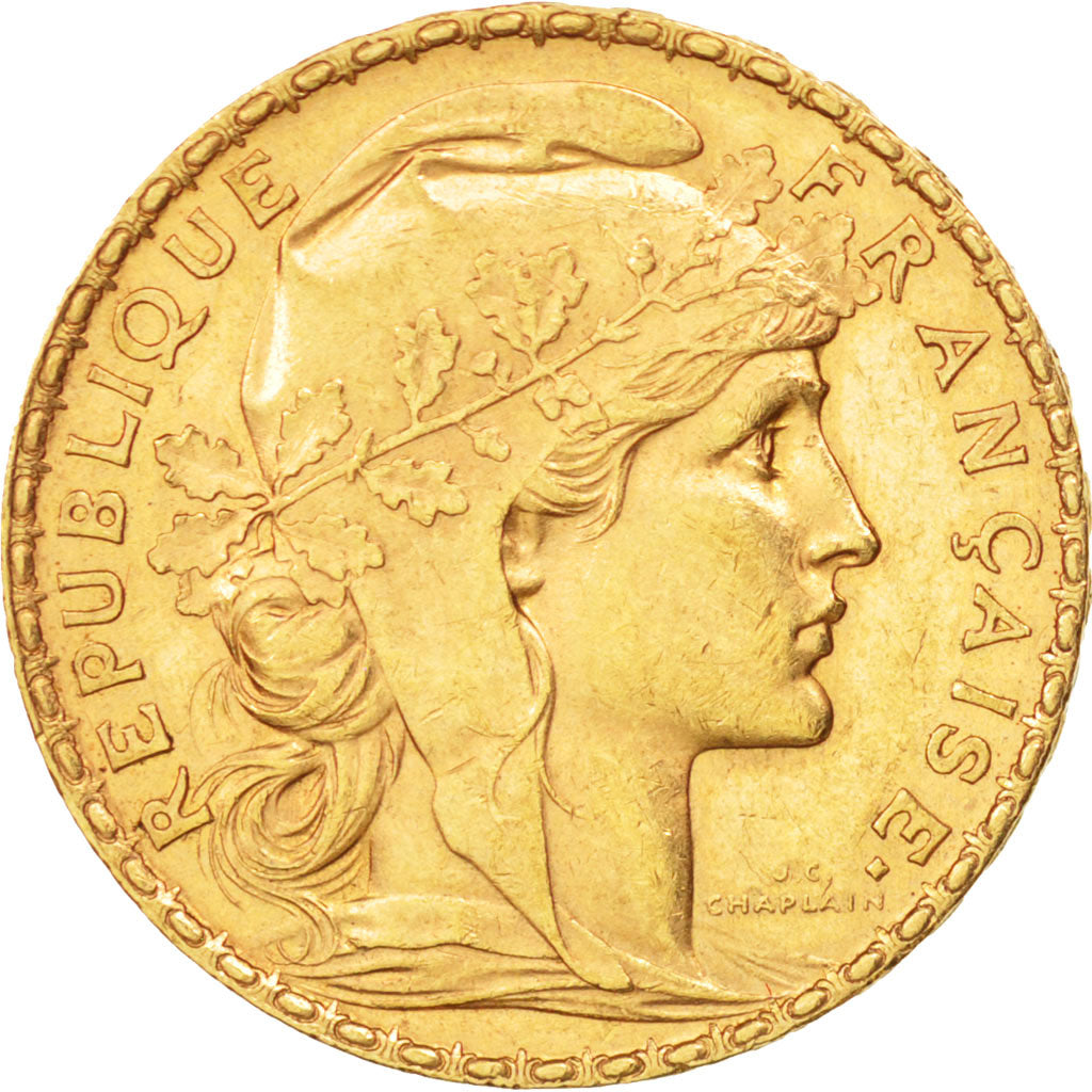 France, Marianne, 20 Francs, 1902, Gold, KM:847