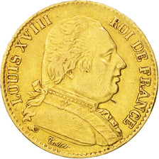 Coin, France, Louis XVIII, Louis XVIII, 20 Francs, 1815, Lille, EF(40-45), Gold