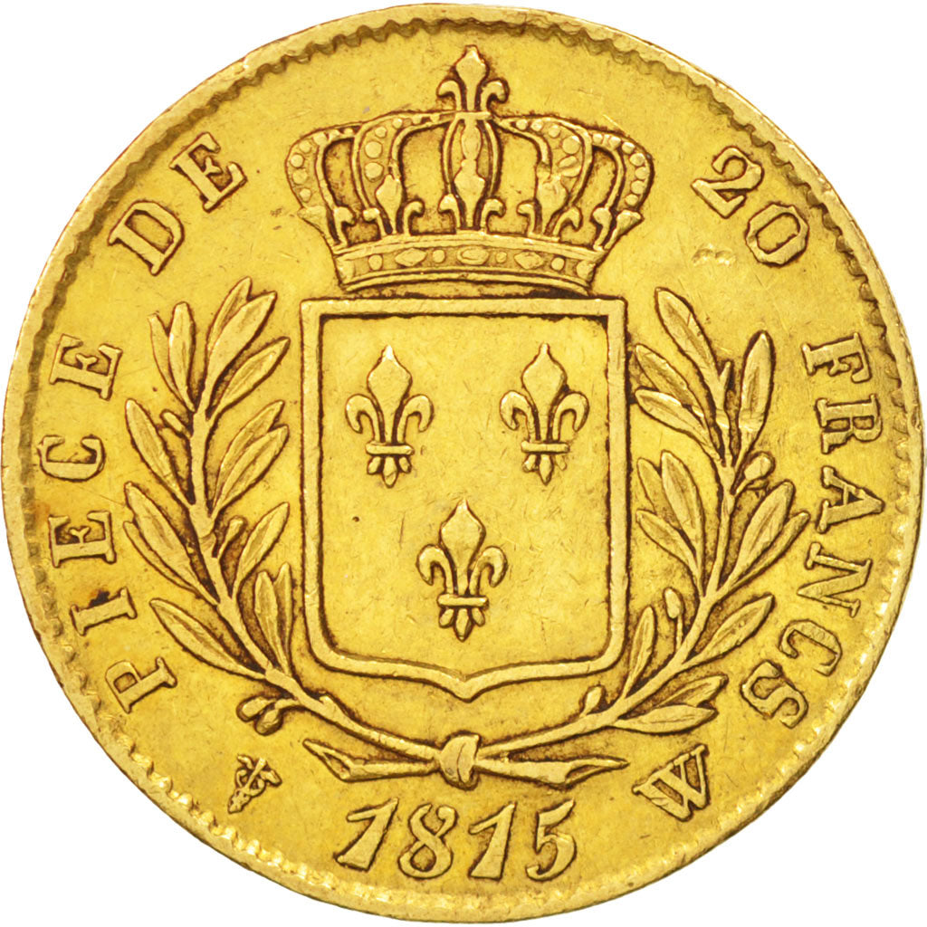 Coin, France, Louis XVIII, Louis XVIII, 20 Francs, 1815, Lille, EF(40-45), Gold