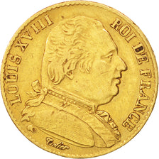 Frankreich, Louis XVIII, 20 Francs, 1815, Paris, Gold, KM:706.1