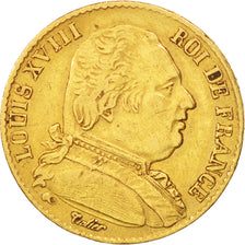 France, Louis XVIII, 20 Francs, 1815, Paris, Or, KM:706.1