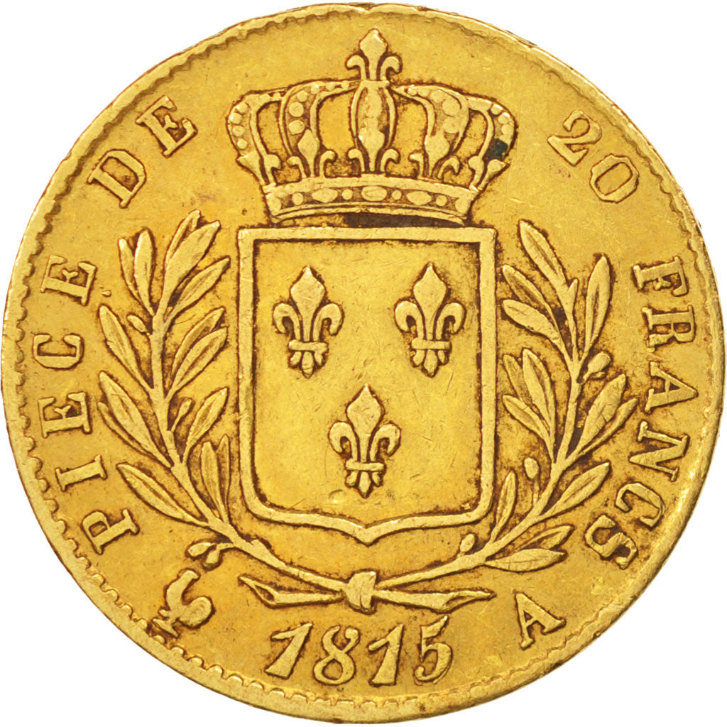 France, Louis XVIII, 20 Francs, 1815, Paris, Or, KM:706.1