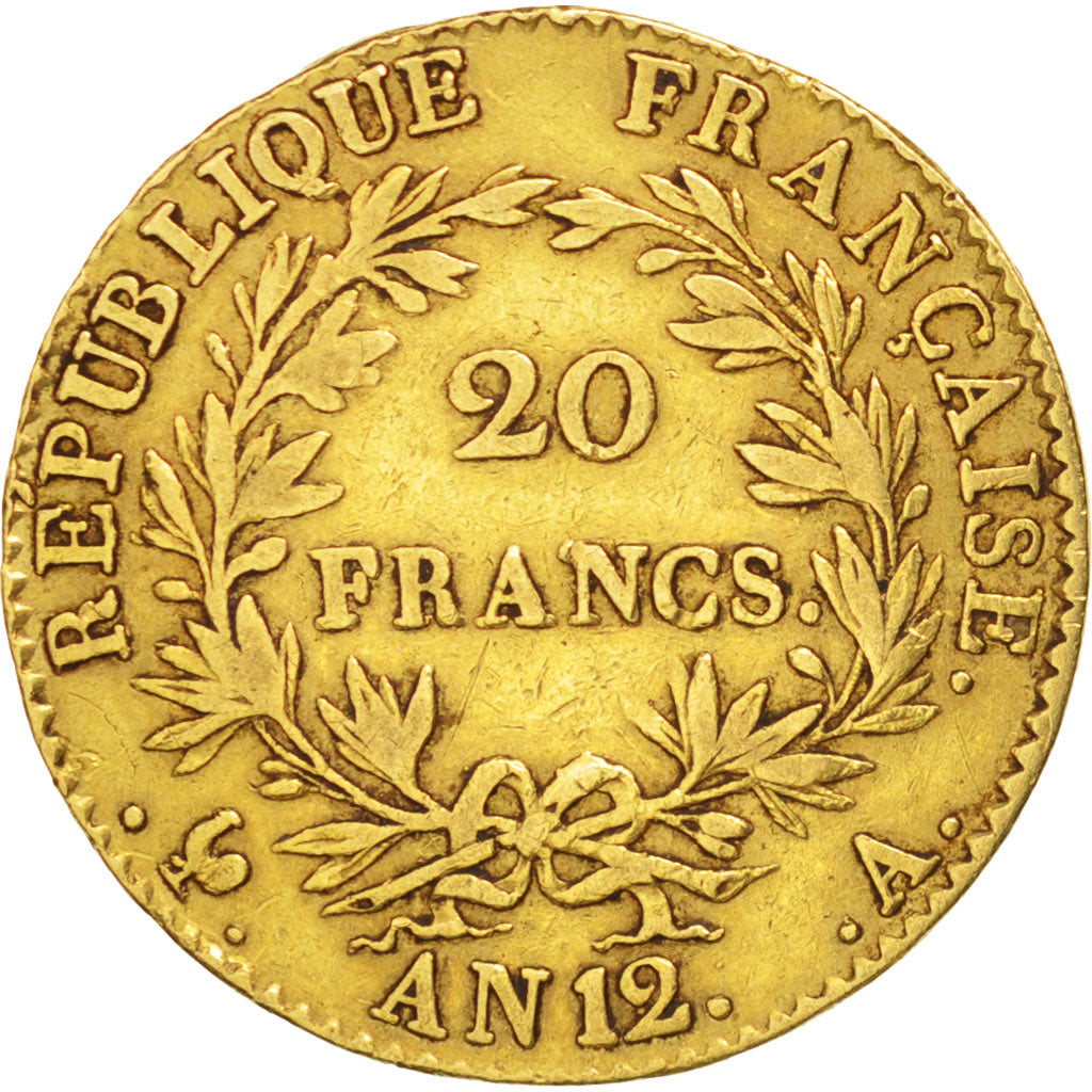 France, Napoleon I, 20 Francs, 1804 (An 12), Paris, Gold, KM:651