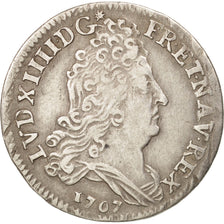 France, Louis XIV, 10 Sols aux insignes, 1707, Paris, KM:349.1