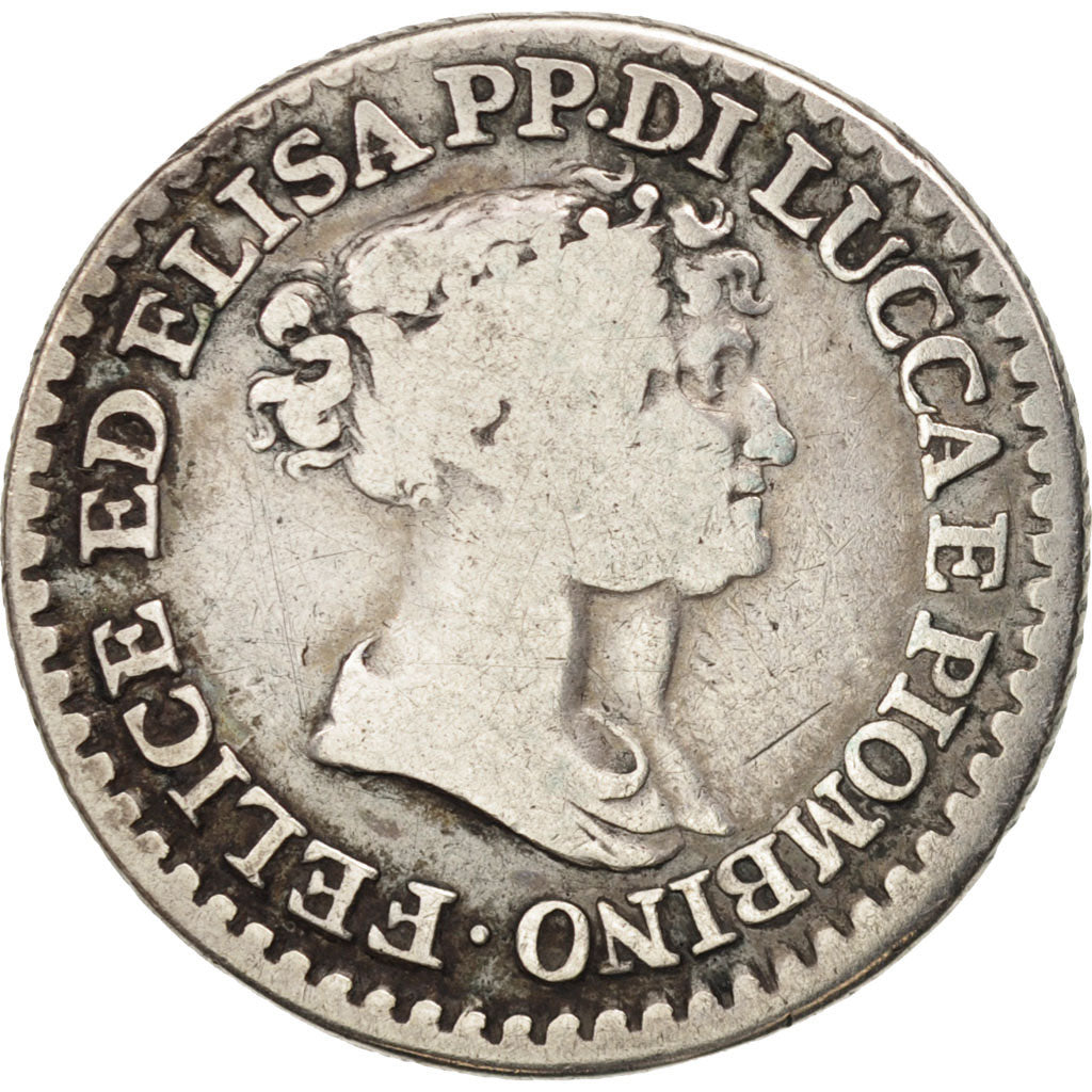 Coin, ITALIAN STATES, LUCCA, Franco, 1808, VF(20-25), Silver, KM:23