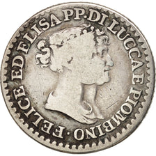 Coin, ITALIAN STATES, LUCCA, Franco, 1808, VF(20-25), Silver, KM:23