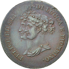 Moneda, Estados italianos, LUCCA, 5 Centesimi, 1806, EBC+, Cobre, KM:22