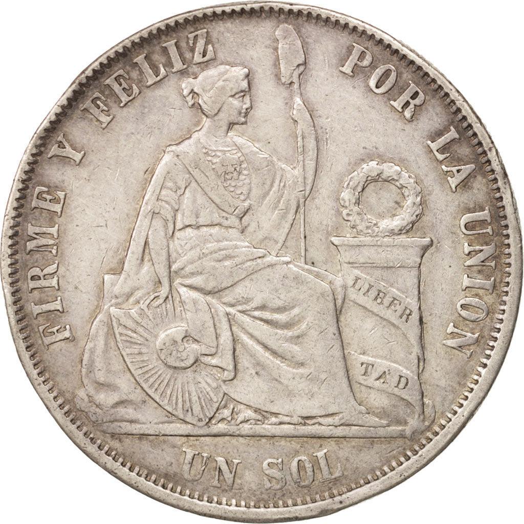 Peru, SOUTH PERU, Sol, 1865, Lima, Silver, KM:196.1