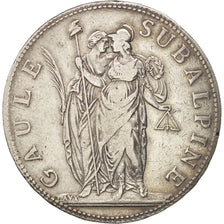 Münze, Italien Staaten, PIEDMONT REPUBLIC, 5 Francs, 1800, S+, Silber, KM:4