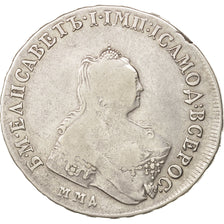 Russia, Elizabeth, Rouble, 1757 MMD, Moscow, Silver, KM:19c.1