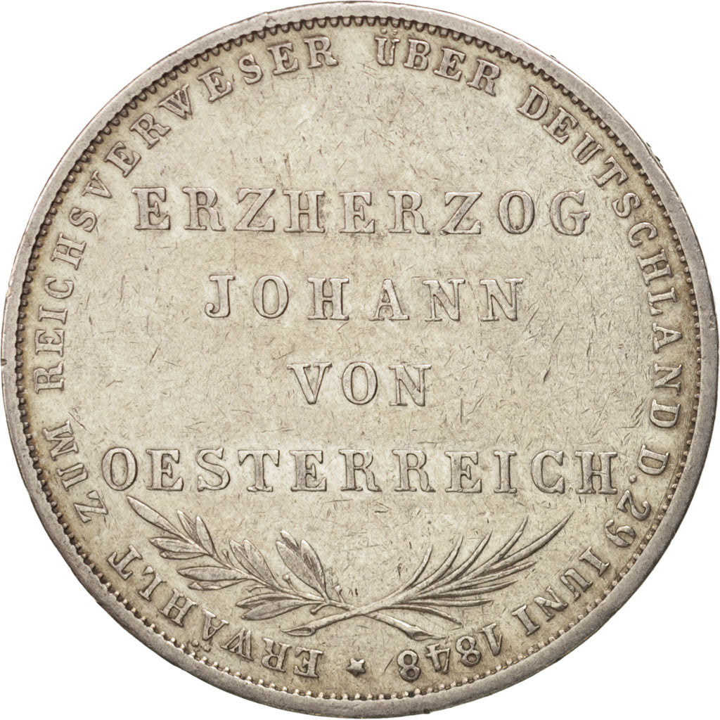 Moneda, Estados alemanes, FRANKFURT AM MAIN, 2 Gulden, 1848, Frankfurt, MBC