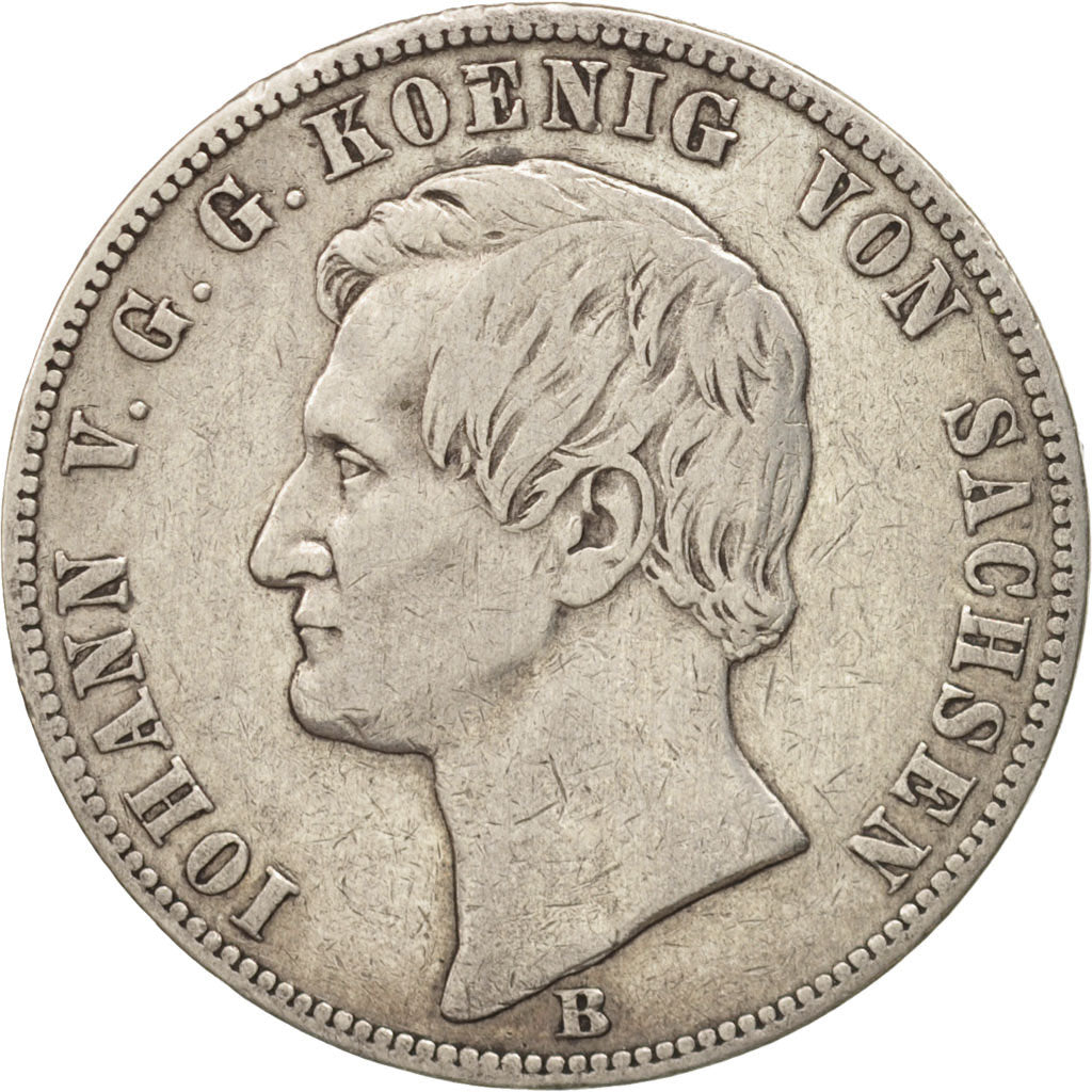 German States, SAXONY-ALBERTINE, Johann, Thaler, 1871, Silver, KM:1223
