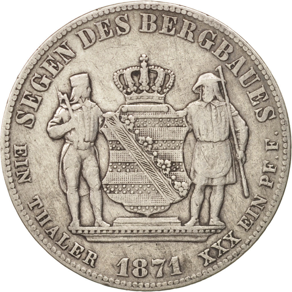 German States, SAXONY-ALBERTINE, Johann, Thaler, 1871, Silver, KM:1223