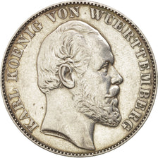 German States, WURTTEMBERG, Karl I, Thaler, 1871, Silver, KM:620