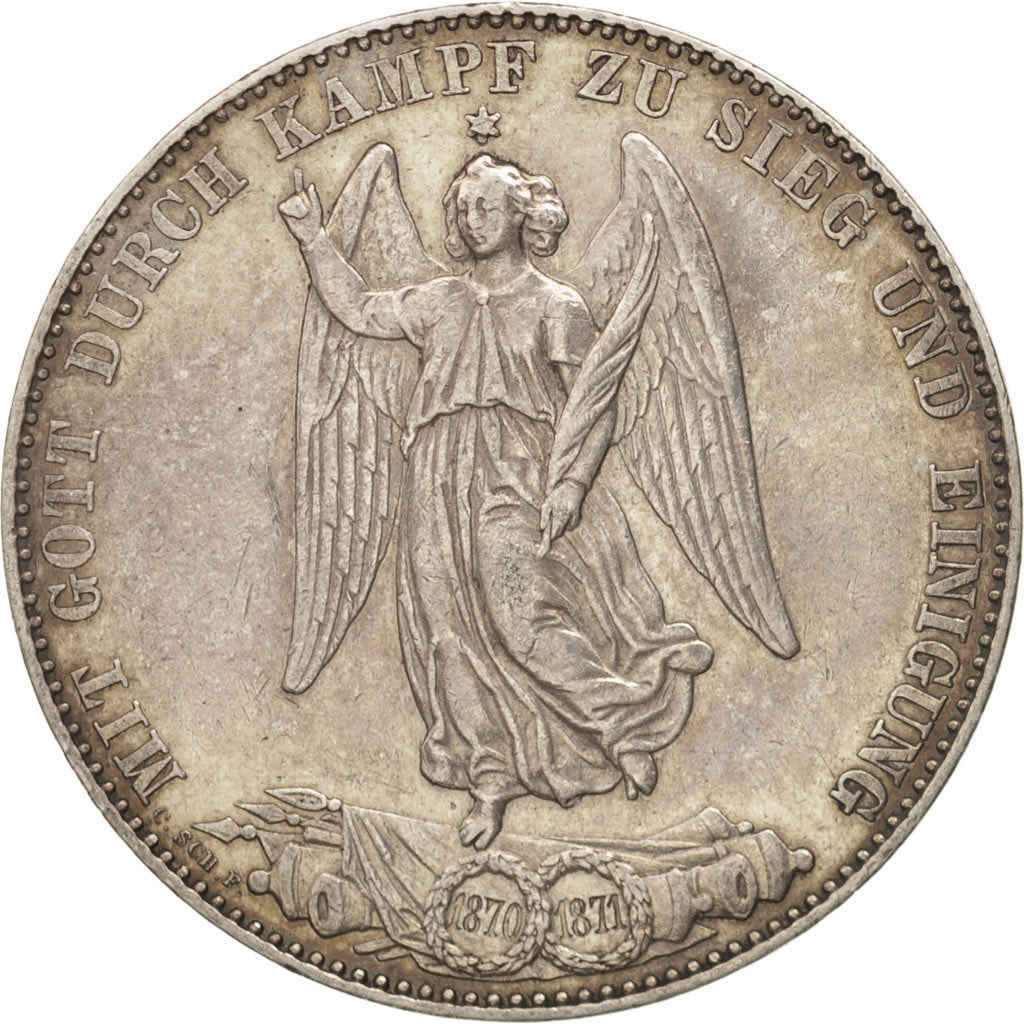 German States, WURTTEMBERG, Karl I, Thaler, 1871, Silver, KM:620