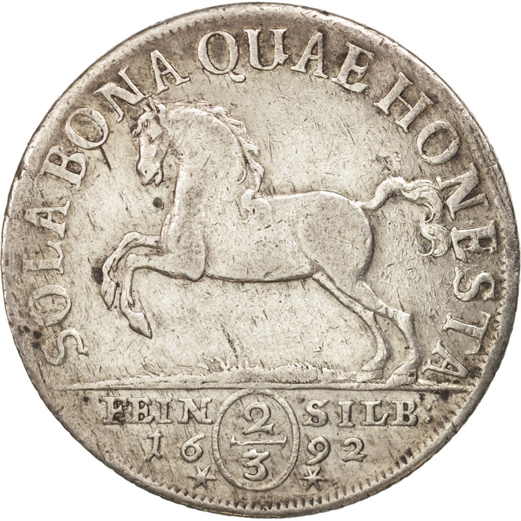 Moneta, Stati tedeschi, BRUNSWICK-LUNEBURG-CALENBERG, 2/3 Thaler, 1692, BB